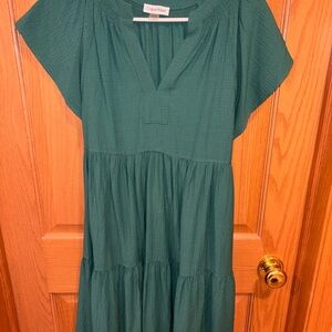 Calvin Klein Teal Textured Dress